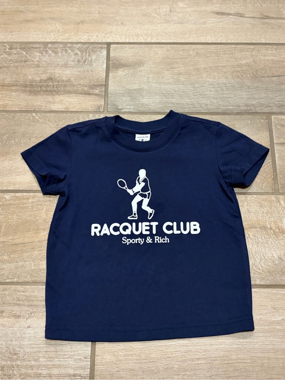 Sporty & Rich Racquet Club Kids T-shirt in navy blue size 2-4